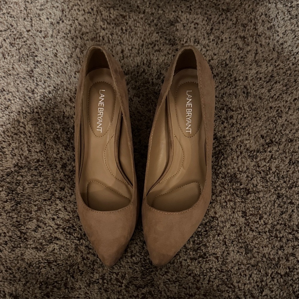 Lane Bryant Cream Chunky Heel Boots